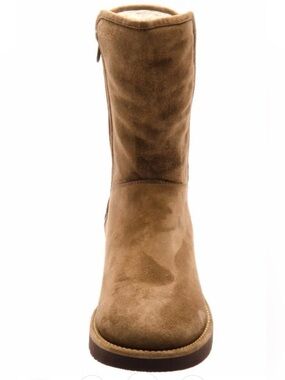 UGG COLLECTION WOMENS ABREE SHORT BRUNO BOOTS Brown Suede Mid-Calf Boot